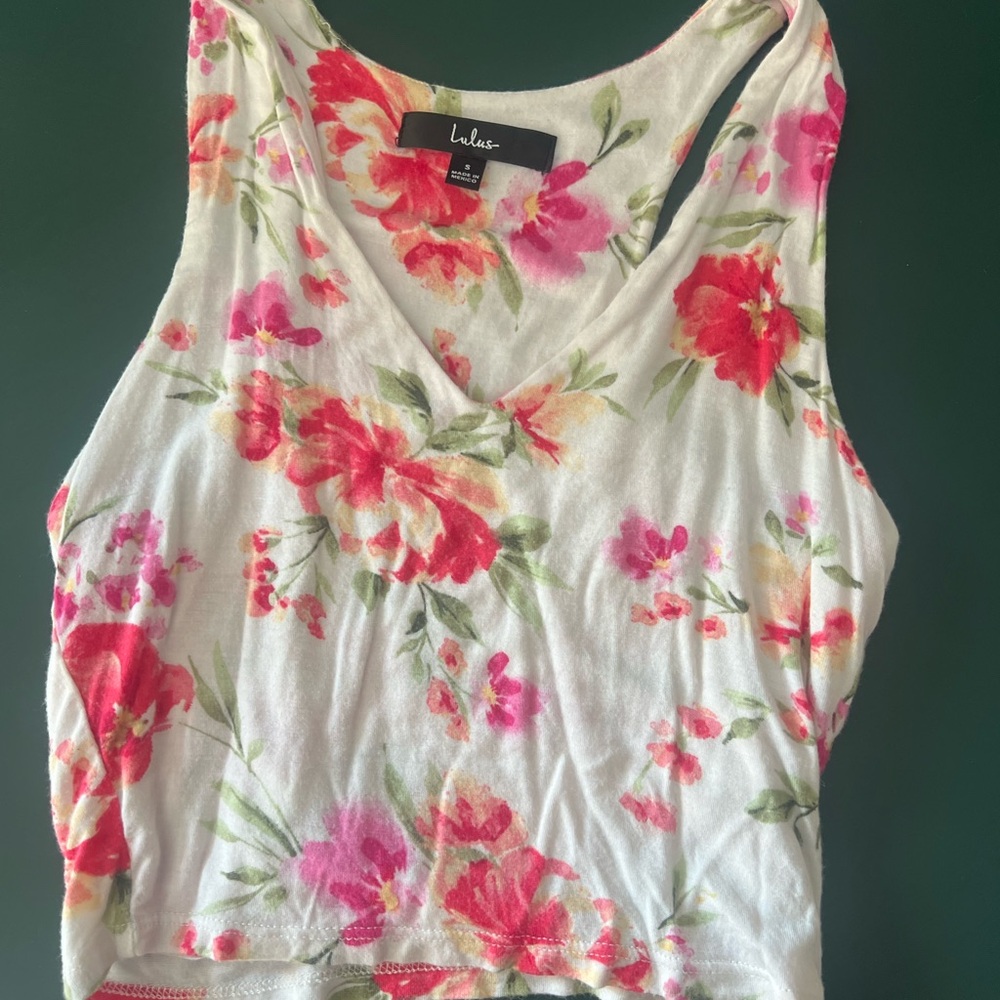 Lulu's Floral Print Women's Top - White and Pink